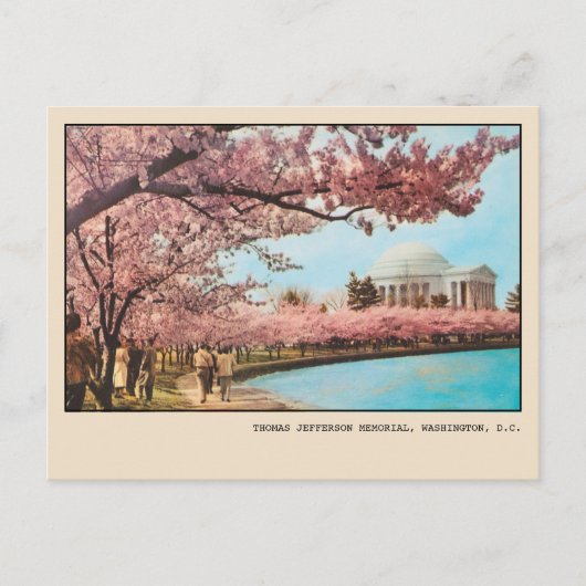 Carte Postale Fleurs de cerisier du Mémorial Jefferson à Washing (Devant)