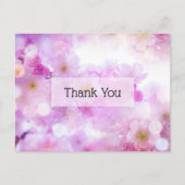 Carte Postale Fleurs de cerisier rose Photo Merci (Devant)