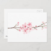Carte Postale Fleurs de cerisier sakura rose japonais (Devant / Derrière)