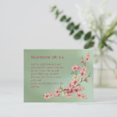 Carte Postale Fleurs de cerisiers en rose et Turquoise (Debout devant)