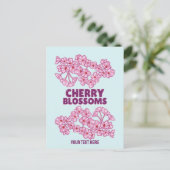 Carte Postale Fleurs de cerisiers roses (Debout devant)