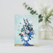 Carte Postale Fleurs de Cézanne dans un vase rococo Impression d (Debout devant)