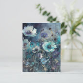 Carte Postale Fleurs de champ bleu sauvage Art (Debout devant)
