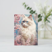 Carte Postale Fleurs de chats Birman (Debout devant)