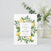 Carte Postale Fleurs de citron botaniques Code QR Enregistrer la (Debout devant)