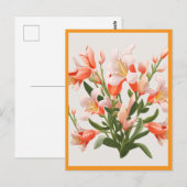 CARTE POSTALE FLEURS DE COULEUR PÊCHE #1 (Devant / Derrière)