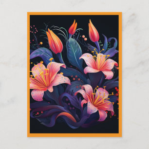CARTE POSTALE FLEURS DE COULEUR PÊCHE #2