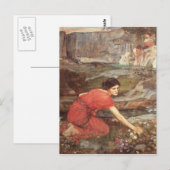 Carte Postale Fleurs de cueillette par le ruisseau - Waterhouse (Devant / Derrière)