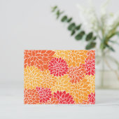 Carte Postale Fleurs de dahlia, motif de fleurs, dahlia orange (Debout devant)