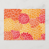 Carte Postale Fleurs de dahlia, motif de fleurs, dahlia orange (Devant)