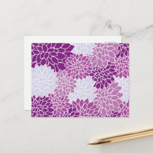 Carte Postale Fleurs de dahlia, motif de fleurs, dahlia pourpre