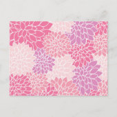 Carte Postale Fleurs de dahlia, motif de fleurs, dahlia rose (Devant)