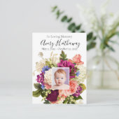 Carte Postale Fleurs de deuil Rose rose Orchidée violette (Debout devant)