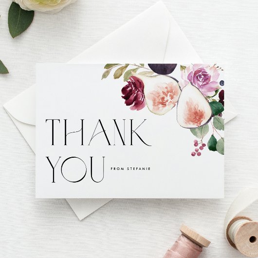 Carte Postale Fleurs de figuier et fleurs de Bourgogne à l'aquar