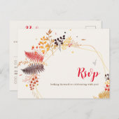 Carte Postale Fleurs de forêt sauvage Mariage de feuillage de ch (Devant / Derrière)