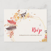 Carte Postale Fleurs de forêt sauvage Mariage de feuillage de ch (Devant)