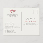 Carte Postale Fleurs de fraises rouges sucrées Mariage (Dos)