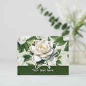 Carte Postale Fleurs de gardénia blanches (Debout devant)