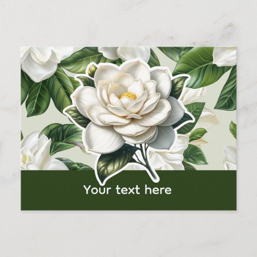 Carte Postale Fleurs de gardénia blanches (Devant)