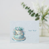 Carte postale Fleurs de gâteau bleues (Debout devant)