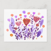 Carte Postale Fleurs de gribouillis rétro (Devant)