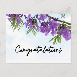 Carte Postale Fleurs de Jacaranda Violet Félicitations