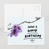 Carte Postale Fleurs de Jacaranda Violettes Anniversaire (Devant / Derrière)