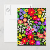 Carte postale Fleurs de Jardin colorées (Devant / Derrière)