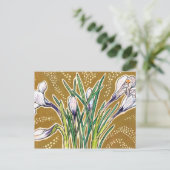 Carte Postale Fleurs de jardin de crocus blancs Art botanique fl (Debout devant)
