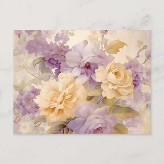 Carte Postale Fleurs de jardin pastel vintage (Devant)