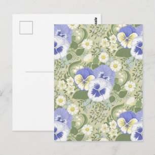 Carte Postale Fleurs de jardin printanier sur sauge