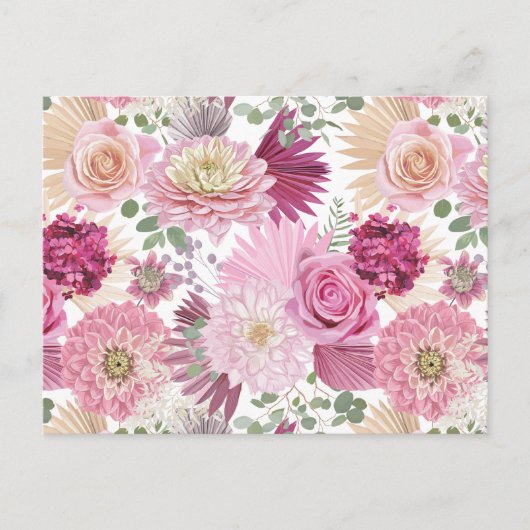 Carte Postale Fleurs de jardin roses mixtes   (Devant)