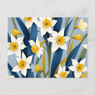 Carte Postale Fleurs de jonquilles contemporaines