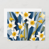 Carte Postale Fleurs de jonquilles contemporaines (Devant / Derrière)