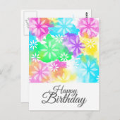 Carte Postale Fleurs de joyeux anniversaire (Devant / Derrière)