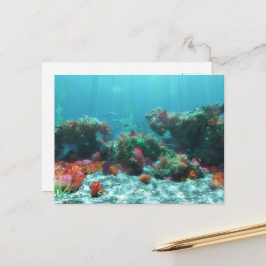 Carte postale Fleurs de la mer (Devant/Arrière en situation)