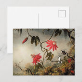Carte Postale Fleurs de la passion avec colibris (Devant / Derrière)