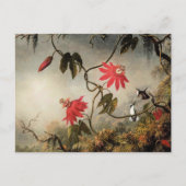 Carte Postale Fleurs de la passion avec colibris (Devant)
