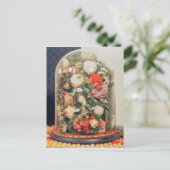 Carte Postale Fleurs de laine victorienne dans un coque en verre (Debout devant)