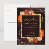 Carte Postale Fleurs de l'automne orange brûlé rustique pour Bab (Devant / Derrière)