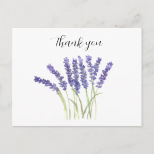 Carte Postale Fleurs de lavande aquarelle Floral rustique violet
