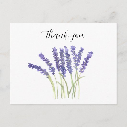 Carte Postale Fleurs de lavande aquarelle Floral rustique violet (Devant)