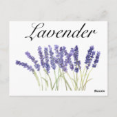Carte Postale Fleurs de lavande aquarelle herbes chic violet (Dos)