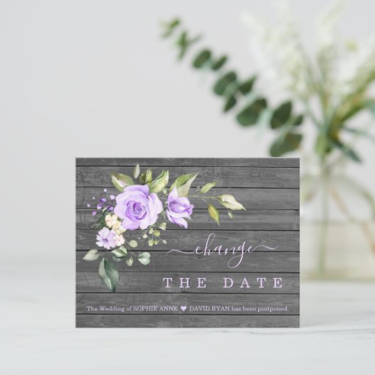 Carte Postale Fleurs de lavande Vieux Mariage de grange reportée (Debout devant)