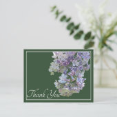 Carte Postale Fleurs de lilas sur fond vert Merci (Debout devant)