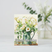 Carte Postale Fleurs de lis calla fraîchement cueillies (Debout devant)