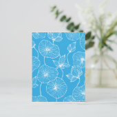 Carte Postale Fleurs de Lotus Feuilles Bleues Blossom (Debout devant)