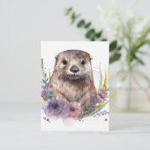 Carte Postale Fleurs de loutre et de violet (Debout devant)