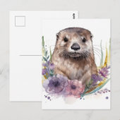 Carte Postale Fleurs de loutre et de violet (Devant / Derrière)