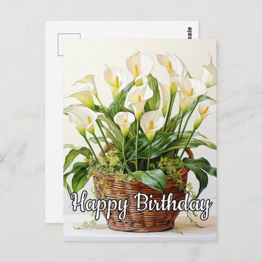 Carte Postale Fleurs de lys calla en fleurs (Devant / Derrière)